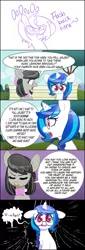 Size: 1211x3545 | Tagged: adorkable, artist:lolopan, ask, braid, comic, crying, cute, derpibooru import, dialogue, dork, dub trot, filly, glasses, octavia melody, origin story, safe, tavibetes, tumblr, vinylbetes, vinyl scratch, wham line, younger