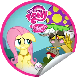 Size: 300x300 | Tagged: crossdressing, derpibooru import, discord, fluttershy, getglue, granny discord, hubble, hub logo, keep calm and flutter on, safe, spoiler:s03, the hub