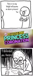 Size: 344x791 | Tagged: alicorn drama, comic, derpibooru import, meme, meta, overconfident alcoholic, safe, spoiler:s03