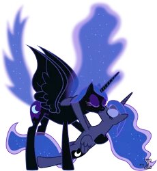 Size: 8860x9650 | Tagged: absurd resolution, artist:90sigma, duality, female, kissing, lesbian, lunamoon, mooncest, nightmare moon, princess luna, selfcest, self ponidox, shipping, simple background, suggestive, transparent background, vector