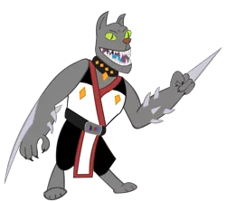 Size: 1977x1766 | Tagged: artist:jewelsfriend, baraka, crossover, diamond dog, mortal kombat, rover, safe, tarkatan, tarkatan blades