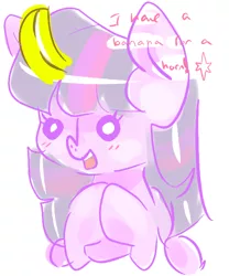 Size: 500x600 | Tagged: artist:marinakirby, banana, derpibooru import, safe, solo, twilight sparkle