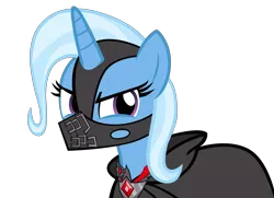 Size: 4151x3000 | Tagged: safe, artist:bronyboy, derpibooru import, trixie, pony, unicorn, alicorn amulet, bane, batman, female, glare, looking at you, mare, parody, simple background, solo, the dark knight rises, transparent background, vector