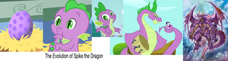 Size: 2988x800 | Tagged: safe, derpibooru import, edit, edited screencap, screencap, rarity, spike, dragon, pony, unicorn, secret of my excess, the cutie mark chronicles, adult spike, baby spike, coils, cropped, dragon egg, dragon god, egg, male, older, spike's egg, spikezilla, tail sucking, tailsucking, younger