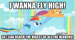 Size: 624x334 | Tagged: believe in myself, crossover, derpibooru import, edit, edited screencap, hub logo, image macro, lyrics, misspelling, rainbow dash, reference, safe, scootaloo, scootaloo can't fly, scootalove, screencap, sleepless in ponyville, song reference, sonic the hedgehog (series)