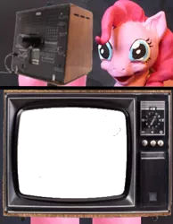 Size: 1038x1336 | Tagged: derpibooru import, exploitable meme, irl, photo, pinkie pie, realistic, safe, sculpture, template, tv meme