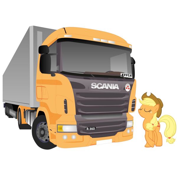 Size: 1200x1200 | Tagged: applejack, derpibooru import, euro truck simulator 2, safe, scania, scania r-series streamline, truck