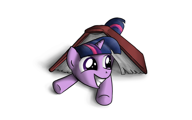 Size: 2880x1800 | Tagged: safe, artist:tenart, derpibooru import, twilight sparkle, book, book fort, filly, solo