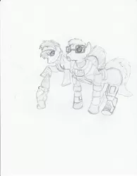 Size: 2552x3292 | Tagged: alyx vance, artist:bero3000, derpibooru import, garden gnome, gnome chompski, gordon freeman, half-life, half-life 2, ponified, safe, sketch