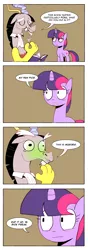 Size: 800x2280 | Tagged: artist:karzahnii, bared teeth, bibliovore, comic, derp, derpibooru import, discord, eye bulging, eyes closed, fanfic, glare, green face, keep calm and flutter on, nausea, safe, teary eyes, twilight sparkle
