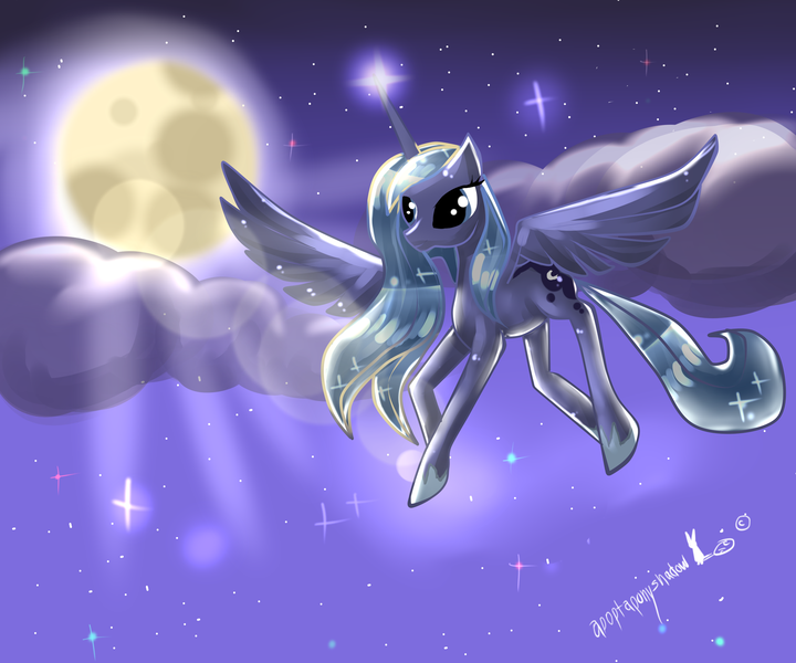 Safe Artist Aquagalaxy Derpibooru Import Princess Luna