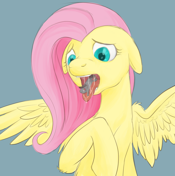 Size: 861x866 | Tagged: questionable, artist:trickypup, derpibooru import, fluttershy, oc, earth pony, pegasus, pony, anon pony, canon x oc, drool, fetish, floppy ears, flutterpred, image, licking, micro, mouthplay, png, simple background, smiling, soft vore, spread wings, tongue out, vore, willing vore, wings