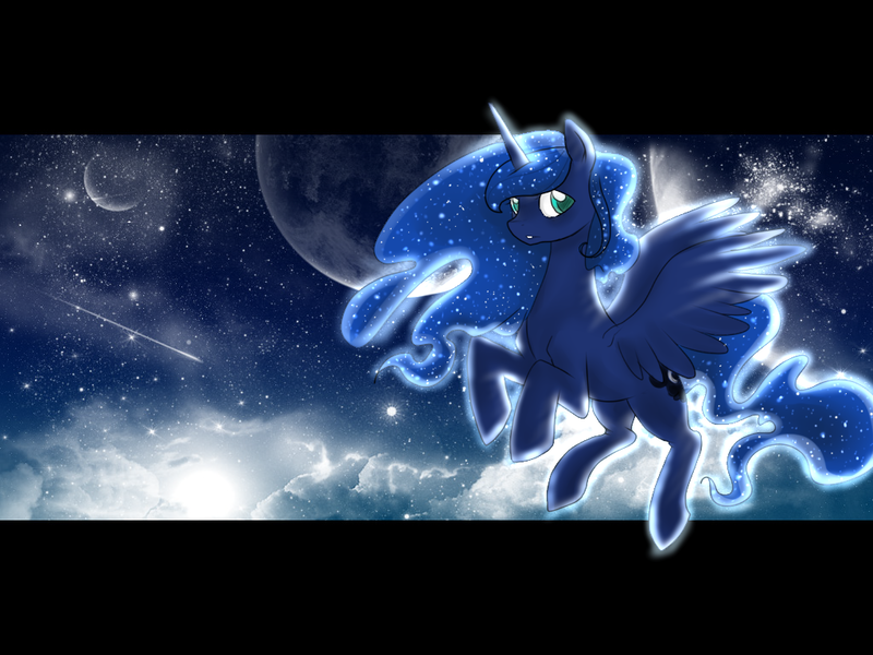 Size: 1024x768 | Tagged: safe, artist:sonatatravina, derpibooru import, princess luna, shooting star, solo, space