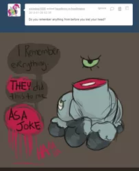 Size: 973x1200 | Tagged: ask, decapitated, derpibooru import, drawblog, headless, headless-in-hoofington, oc, oc:second sight, semi-grimdark, unofficial characters only
