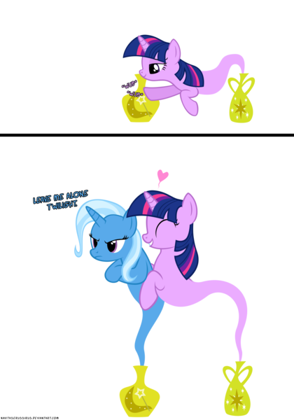 Size: 1050x1500 | Tagged: artist:navitaserussirus, asktwixiegenies, comic, dead source, derpibooru import, female, genie, heart, lesbian, safe, shipping, trixie, twilight sparkle, twixie