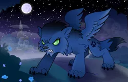 Size: 1249x800 | Tagged: safe, artist:voodoo-tiki, derpibooru import, hengstwolf, werewolf, mare in the moon, moon, vector