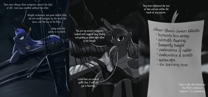 Size: 1500x700 | Tagged: airship, artist:marbleyarns, bicorne, captain luna, comic, derpibooru import, hat, princess luna, safe, tumblr, under a paper moon