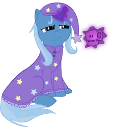 Size: 1181x1327 | Tagged: artist:overseernox, clothes, coffee, hat, morning ponies, nightcap, nightgown, safe, solo, trixie