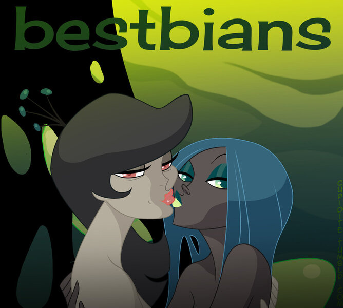 Size: 943x847 | Tagged: artist:tarajenkins, derpibooru import, discolis, discord, eris, female, half r63 shipping, humanized, lesbian, queen chrysalis, rule 63, shipping, suggestive