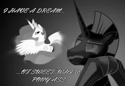 Size: 1280x886 | Tagged: derpibooru import, martin luther king, oc, oc:niggertron, plot, princess celestia, safe, text