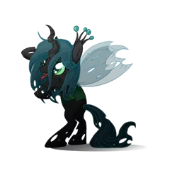 Size: 905x883 | Tagged: artist:luga12345, cute, cutealis, derpibooru import, nymph, queen chrysalis, safe, solo, young