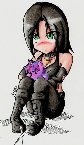 Size: 680x1174 | Tagged: artist:nayaasebeleguii, crossover, derpibooru import, doll, laura kinney, marvel, marvel vs capcom 3, safe, twilight sparkle, voice actor joke, x-23, x-men