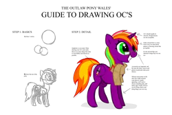 Size: 1500x1000 | Tagged: safe, artist:lazy, derpibooru import, oc, unofficial characters only, pony, unicorn, clothes, deception, first you draw a circle, glasses, guide, how to draw, ironic tutorial, parody, satire, scarf, simple background, smiling, tutorial