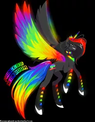 Size: 996x1280 | Tagged: safe, artist:toxicneonshayde, derpibooru import, oc, oc:princess neon boom, unofficial characters only, alicorn, original species, pony, alicorn oc, neon pony