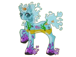 Size: 640x480 | Tagged: aquarium, artist:fauxydingo92, derpibooru import, elemental, fish, goo pony, original species, ponified, safe, simple background, solo, transparent background, water, water elemental, water pony