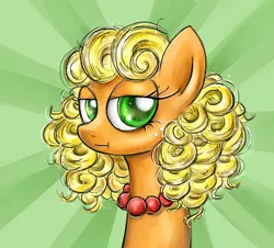 Size: 750x678 | Tagged: alternate hairstyle, applejack, artist:munadrake, necklace, safe, solo, :t