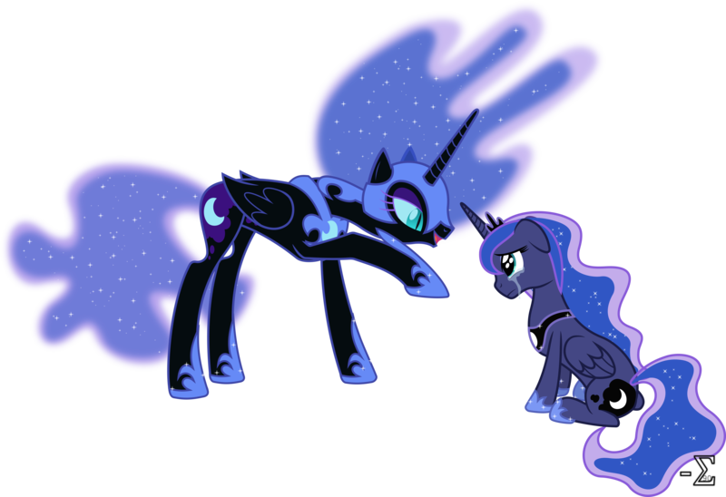 Size: 13290x9110 | Tagged: absurd resolution, artist:90sigma, crying, derpibooru import, duality, nightmare moon, princess luna, safe, simple background, transparent background, vector
