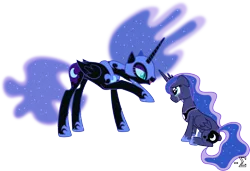 Size: 13290x9110 | Tagged: absurd resolution, artist:90sigma, crying, derpibooru import, duality, nightmare moon, princess luna, safe, simple background, transparent background, vector