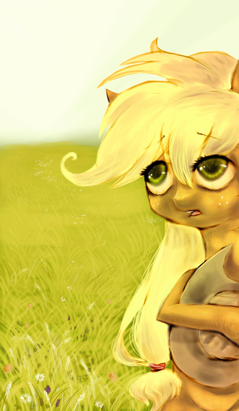 Size: 813x1399 | Tagged: safe, artist:klalaskaxd, derpibooru import, applejack, earth pony, pony, solo