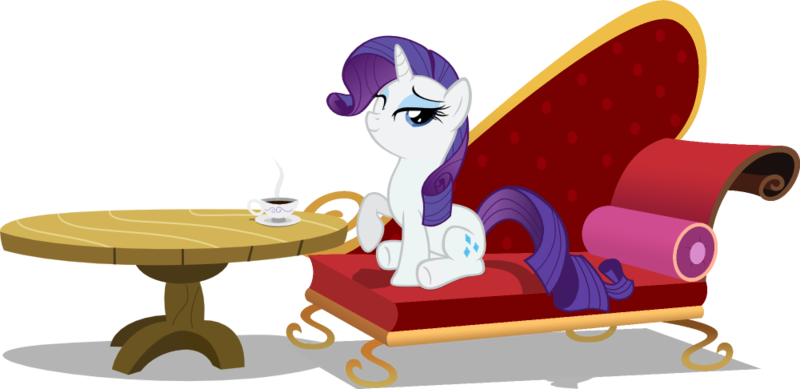 Size: 1000x486 | Tagged: artist:ennervateindustries, coffee, dead source, derpibooru import, fainting couch, rarity, safe, simple background, transparent background, vector, wink