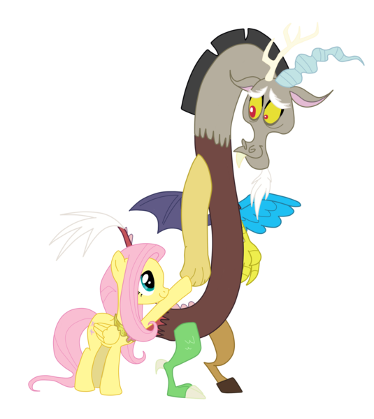 Size: 1500x1683 | Tagged: discord, fluttershy, safe, simple background, transparent background, vector