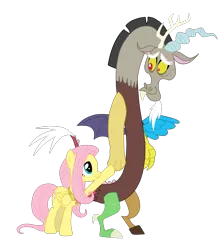 Size: 1500x1683 | Tagged: discord, fluttershy, safe, simple background, transparent background, vector