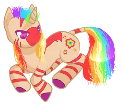 Size: 900x767 | Tagged: safe, artist:aisuroma, derpibooru import, oc, unofficial characters only, pony, unicorn, mullet, rainbow hair