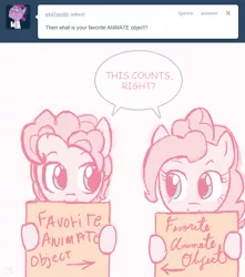 Size: 660x745 | Tagged: artist:nolycs, ask, ask pinkie and berry, bubble berry, bubblepie, cursive, derpibooru import, female, handwriting, male, pinkie pie, rule 63, safe, selfcest, self ponidox, shipping, straight, tumblr