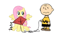 Size: 1920x1080 | Tagged: artist:klystron2010, charlie brown, crossover, derpibooru import, fluttershy, fluttertree, kite, kite-eating tree, peanuts, safe