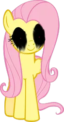 Size: 900x1709 | Tagged: artist:xxevilkillaxx1, creepy, creepypasta, derpibooru import, fluttershy, grimdark, simple background, transparent background, vector, zalgo, zalgoshy