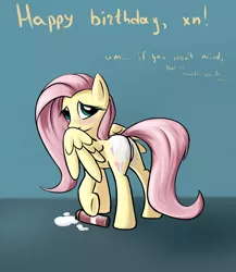 Size: 1300x1500 | Tagged: artist:sokolas, birthday, blushing, cute, derpibooru import, fluttershy, plot, shy, shyabetes, suggestive, whipped cream