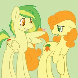 Size: 2000x2000 | Tagged: safe, artist:robynne, derpibooru import, carrot top, golden harvest, oc, oc:wooden toaster, earth pony, moth, pegasus, pony, female, heart eyes, mare, raised hoof, rosy maple moth, wingding eyes