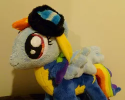 Size: 1152x924 | Tagged: artist:caashley, derpibooru import, irl, photo, plushie, rainbow dash, safe, solo, wonderbolts uniform