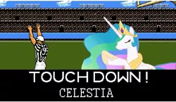 Size: 1193x693 | Tagged: derpibooru import, meme, princess celestia, safe, tecmo bowl, touchdown, video game