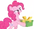 Size: 4000x3337 | Tagged: safe, artist:likonan, derpibooru import, pinkie pie, earth pony, pony, absurd resolution, bipedal, holding, holding a present, hoof hold, present, simple background, solo, transparent background, vector