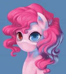 Size: 1280x1417 | Tagged: dead source, safe, artist:tomomo-no-mae, derpibooru import, pinkie pie, ponified, earth pony, pony, harlan ellison, heterochromia, i have no mouth and i must scream, solo