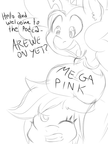 Size: 960x1280 | Tagged: anthro, artist:sweethd, big breasts, boobhat, breasts, busty pinkie pie, derpibooru import, female, mega milk, meme, monochrome, nudity, pinkie pie, rainbow dash, suggestive