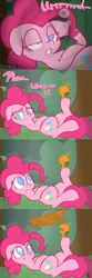 Size: 1200x3600 | Tagged: artist:crade, ask, clone, comic, derpibooru import, forest, frog, on back, orange frog, pinkie pie, pinkie pie the second, safe, tumblr, waking up