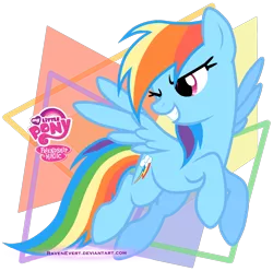 Size: 1500x1485 | Tagged: artist:ravenevert, grin, rainbow dash, safe, solo, wink