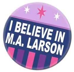 Size: 519x509 | Tagged: safe, artist:pixelkitties, derpibooru import, twilight sparkle, alicorn, pony, alicorn drama, button, i believe in m.a. larson, i believe in x, m.a. larson, meme origin